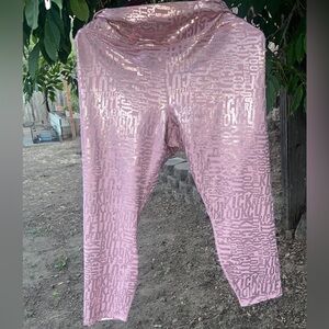 Kids Metallic Pink Graphic Leggings